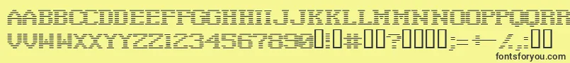 Fonte Negativetuning – fontes pretas em um fundo amarelo