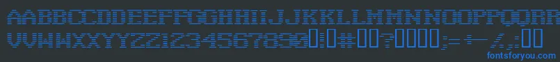 Fonte Negativetuning – fontes azuis em um fundo preto
