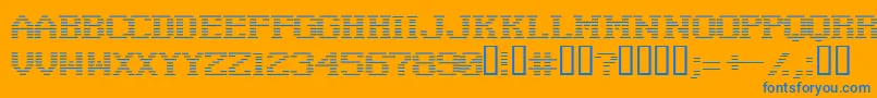 Negativetuning-Schriftart – Blaue Schriften auf orangefarbenem Hintergrund