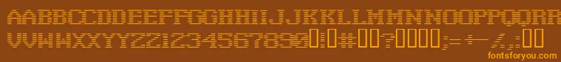 Negativetuning-Schriftart – Orangefarbene Schriften auf braunem Hintergrund