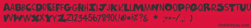 Lisätietoja Comicscartoon-fontista Comicscartoon-fontti – mustat fontit punaisella taustalla