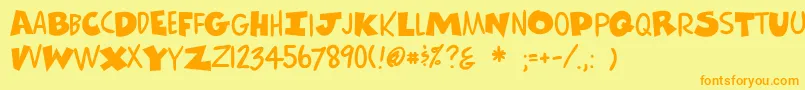 Comicscartoon Font – Orange Fonts on Yellow Background