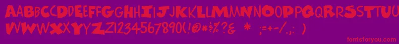 Comicscartoon Font – Red Fonts on Purple Background