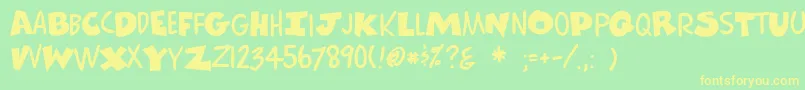 Czcionka Comicscartoon – żółte czcionki na zielonym tle