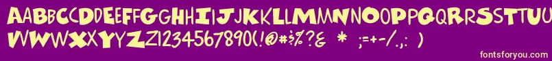 Comicscartoon Font – Yellow Fonts on Purple Background