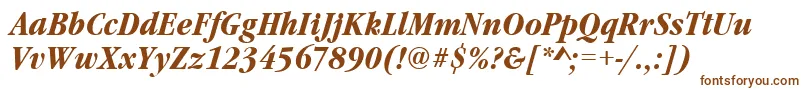 GaramonditcteeconBoldItalic-fontti – ruskeat fontit valkoisella taustalla
