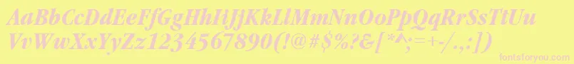 GaramonditcteeconBoldItalic Font – Pink Fonts on Yellow Background