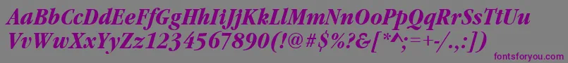 GaramonditcteeconBoldItalic-fontti – violetit fontit harmaalla taustalla
