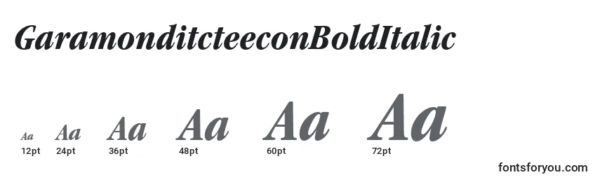 GaramonditcteeconBoldItalic Font Sizes