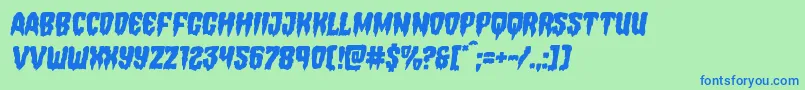 Hemogoblinsemital Font – Blue Fonts on Green Background