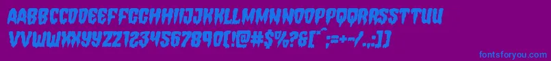 Hemogoblinsemital Font – Blue Fonts on Purple Background