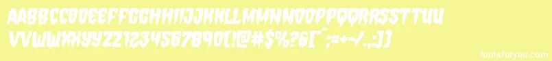 Hemogoblinsemital Font – White Fonts on Yellow Background