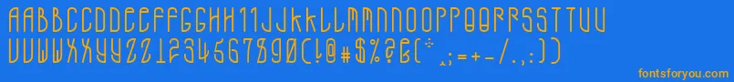 A.D.Mono Font – Orange Fonts on Blue Background