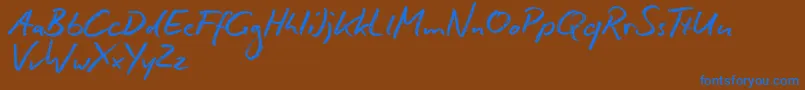 ConteГ¬ВЃscriptreduced Font – Blue Fonts on Brown Background