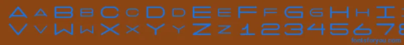 フォント7 – 茶色の背景に青い文字