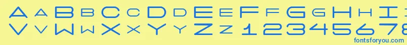 フォント7 – 青い文字が黄色の背景にあります。