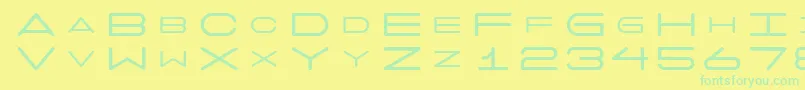 フォント7 – 黄色い背景に緑の文字