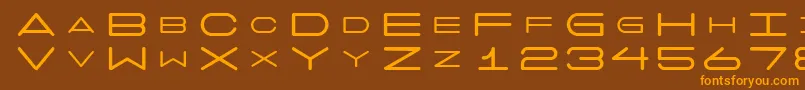 フォント7 – オレンジ色の文字が茶色の背景にあります。