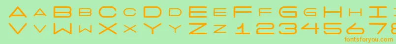 フォント7 – オレンジの文字が緑の背景にあります。