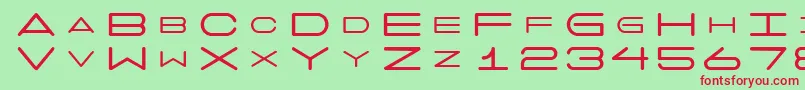 フォント7 – 赤い文字の緑の背景