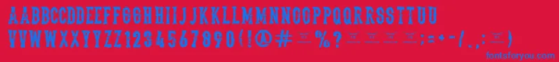 Thedeadliestsaloon Font – Blue Fonts on Red Background