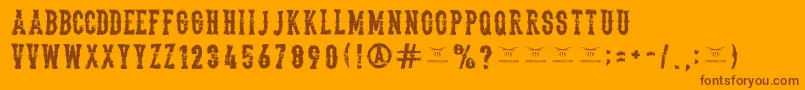 Thedeadliestsaloon Font – Brown Fonts on Orange Background