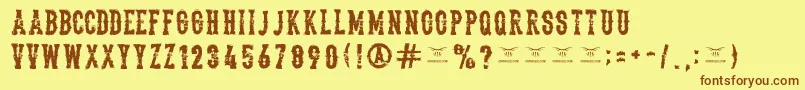 Thedeadliestsaloon Font – Brown Fonts on Yellow Background