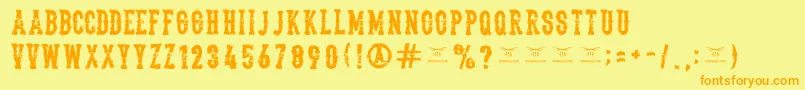 Thedeadliestsaloon Font – Orange Fonts on Yellow Background