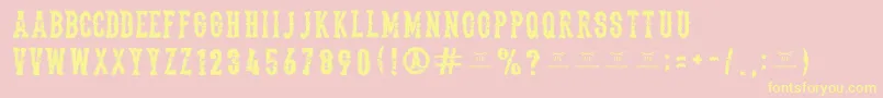 Thedeadliestsaloon Font – Yellow Fonts on Pink Background