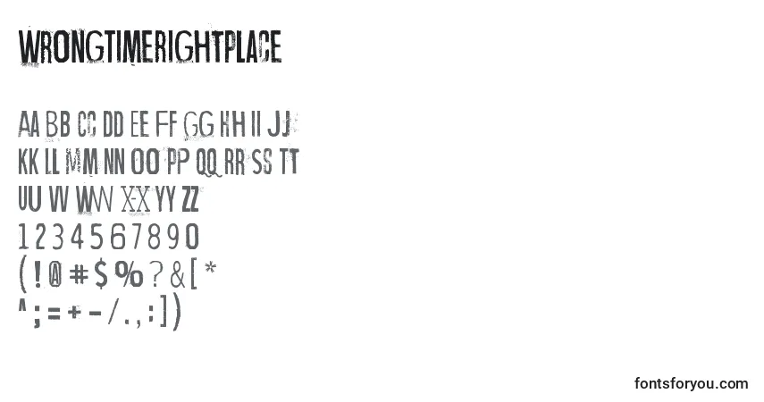 WrongTimeRightPlace Font – alphabet, numbers, special characters