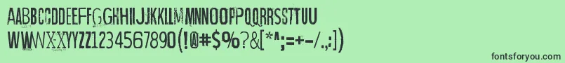 フォントWrongTimeRightPlace – 緑の背景に黒い文字