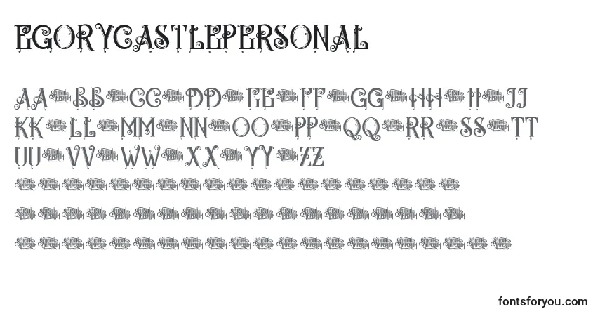 A fonte Egorycastlepersonal – alfabeto, números, caracteres especiais