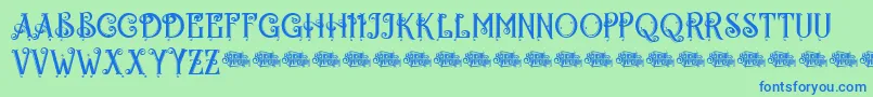 Egorycastlepersonal Font – Blue Fonts on Green Background