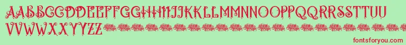 Egorycastlepersonal Font – Red Fonts on Green Background