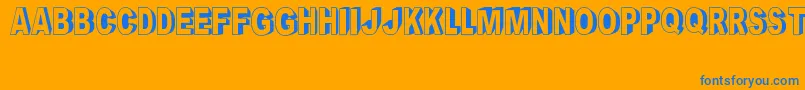 CrayonSocialArt Font – Blue Fonts on Orange Background