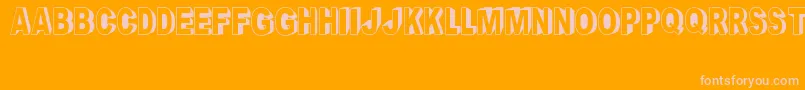 CrayonSocialArt-fontti – vaaleanpunaiset fontit oranssilla taustalla