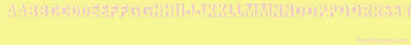 CrayonSocialArt-fontti – vaaleanpunaiset fontit keltaisella taustalla