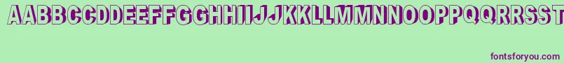 CrayonSocialArt Font – Purple Fonts on Green Background