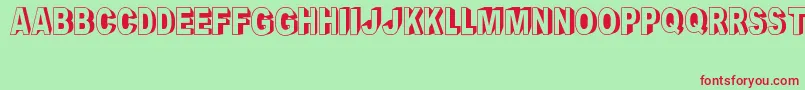 CrayonSocialArt-fontti – punaiset fontit vihreällä taustalla