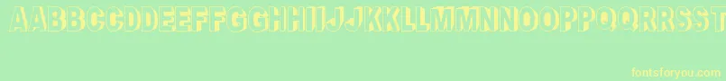 CrayonSocialArt Font – Yellow Fonts on Green Background