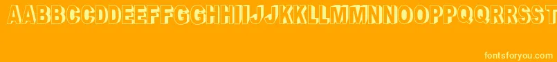 Fonte CrayonSocialArt – fontes amarelas em um fundo laranja