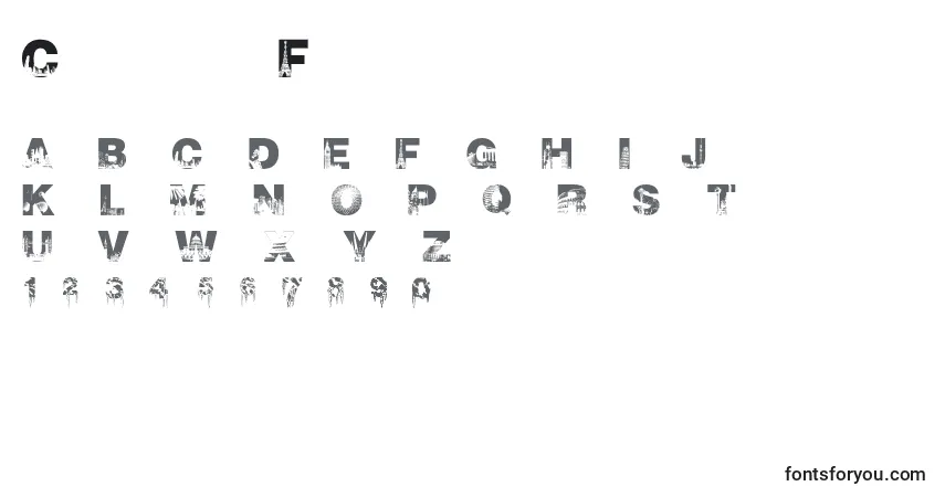 Schriftart CityscapeFont – Alphabet, Zahlen, spezielle Symbole
