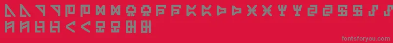 フォントDigicodeBold – 赤い背景に灰色の文字