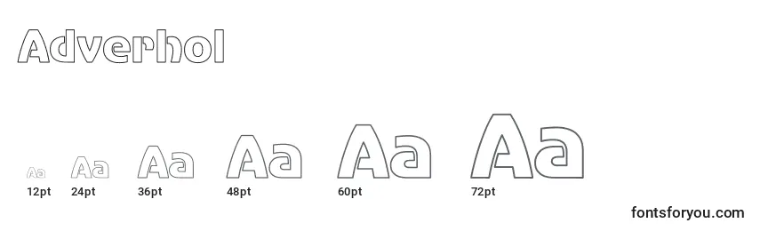 Größen der Schriftart Adverhol