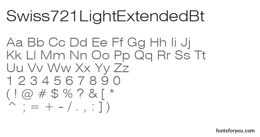 Czcionka Swiss721LightExtendedBt – alfabet, cyfry, specjalne znaki