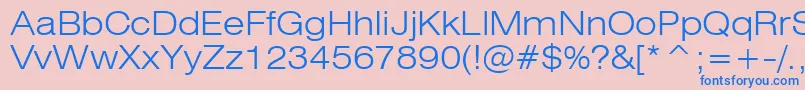 Swiss721LightExtendedBt Font – Blue Fonts on Pink Background