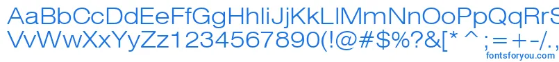 Swiss721LightExtendedBt Font – Blue Fonts on White Background