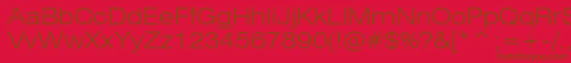 Swiss721LightExtendedBt Font – Brown Fonts on Red Background