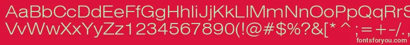 Swiss721LightExtendedBt Font – Green Fonts on Red Background