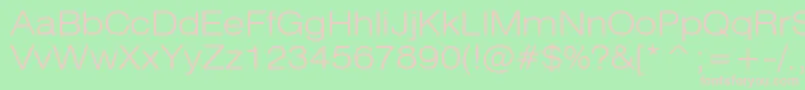 Swiss721LightExtendedBt Font – Pink Fonts on Green Background